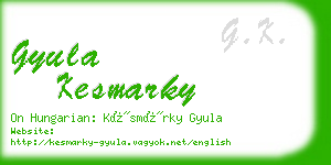 gyula kesmarky business card